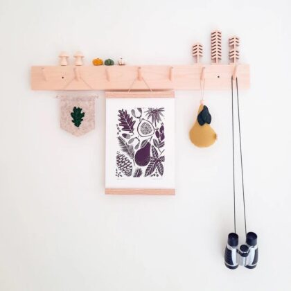 Autumn lino cut print display