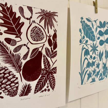 Autumn winter prints drying