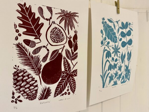 Autumn winter prints drying