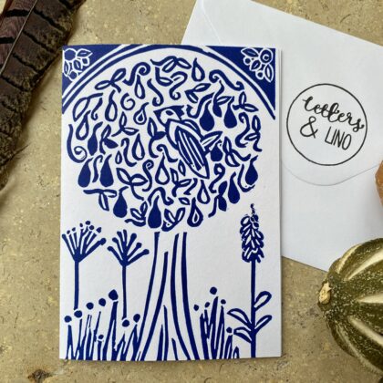 Blue partridge in a pear tree christmas card Blue partridge in a pear tree christmas card