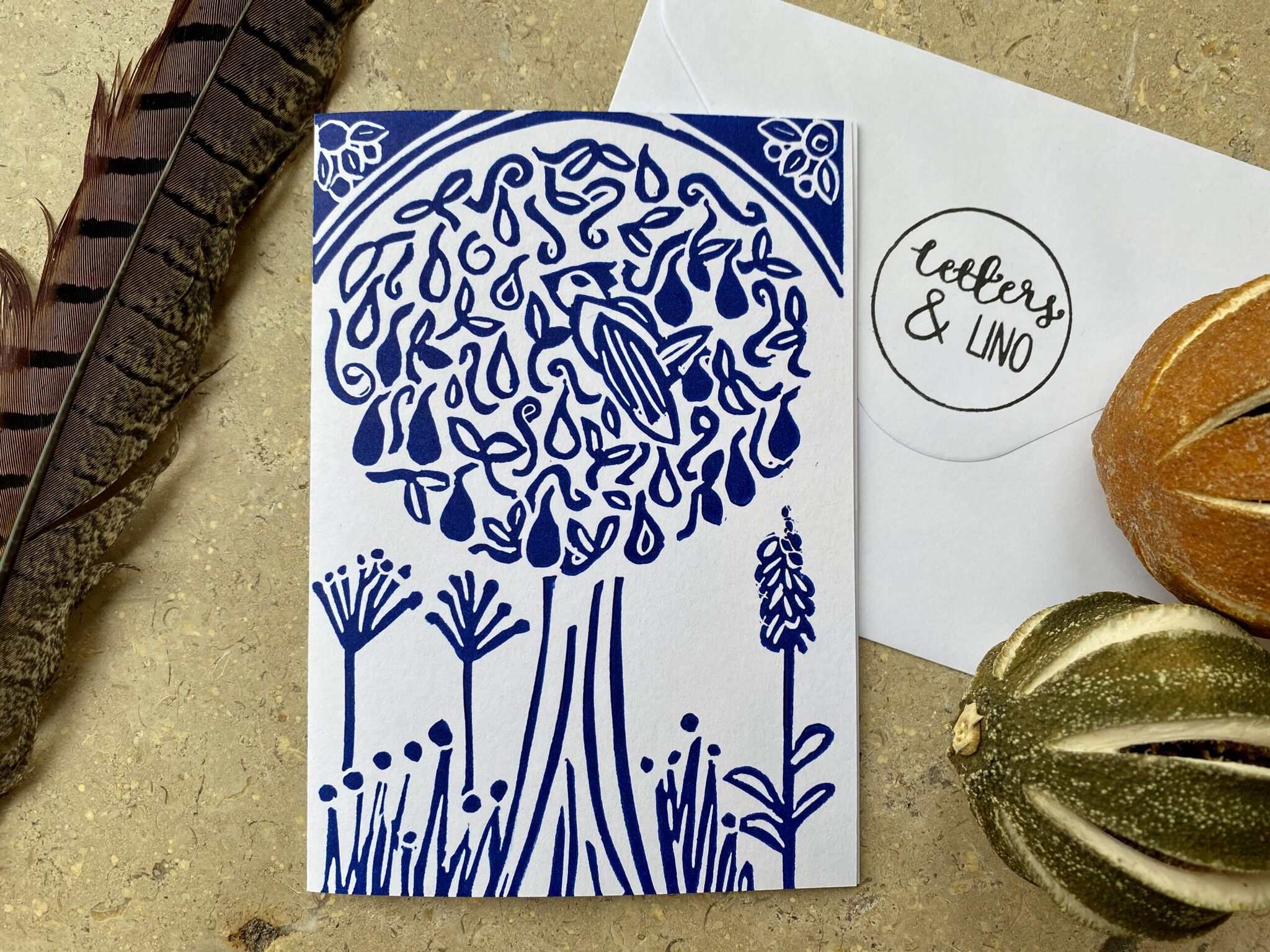 Blue partridge in a pear tree christmas card Blue partridge in a pear tree christmas card