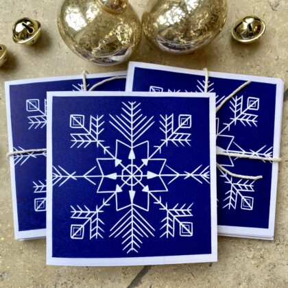 Blue snowflake christmas card set Blue snowflake christmas card set