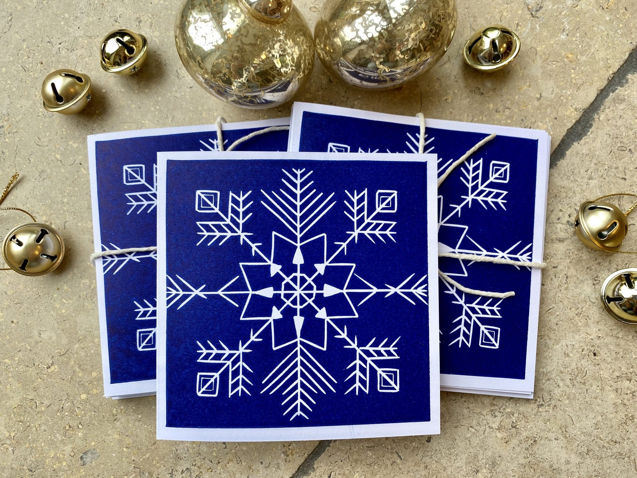 Blue snowflake christmas card set Blue snowflake christmas card set