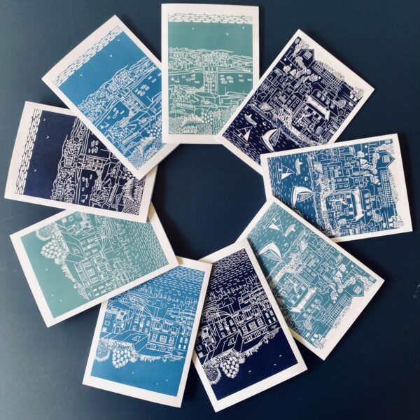 Coastal series greetings cards