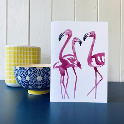 Flamingos greetings card