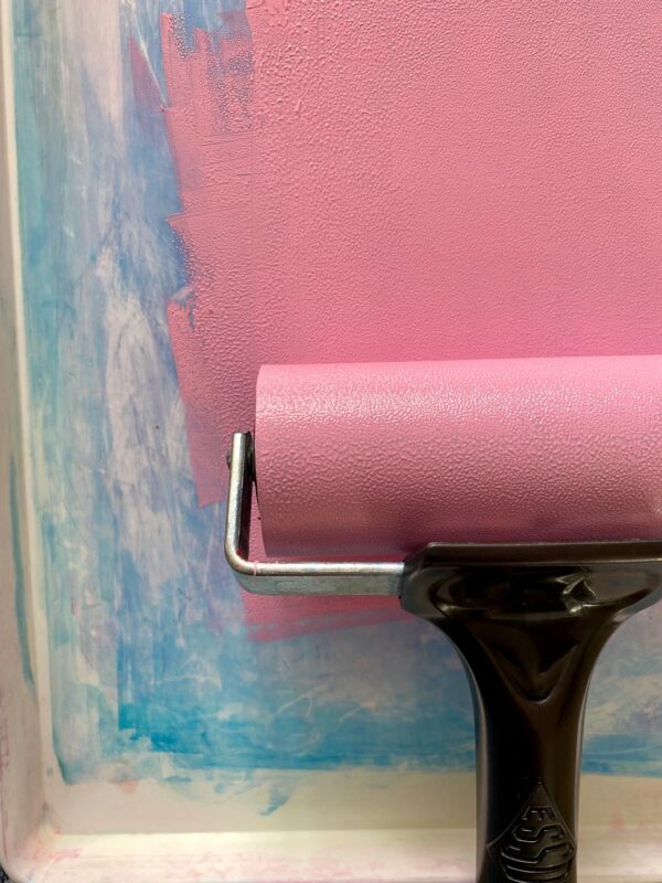Flamingos pink ink roller