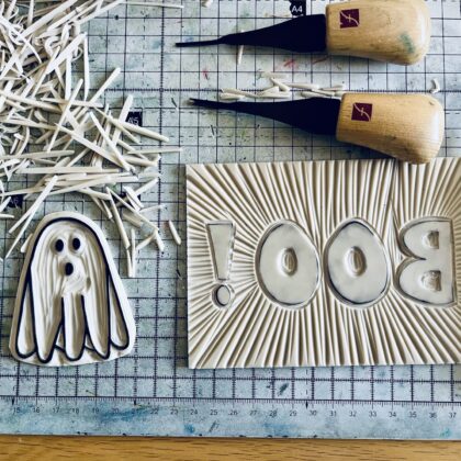 Ghost and boo carving Ghost and boo carving