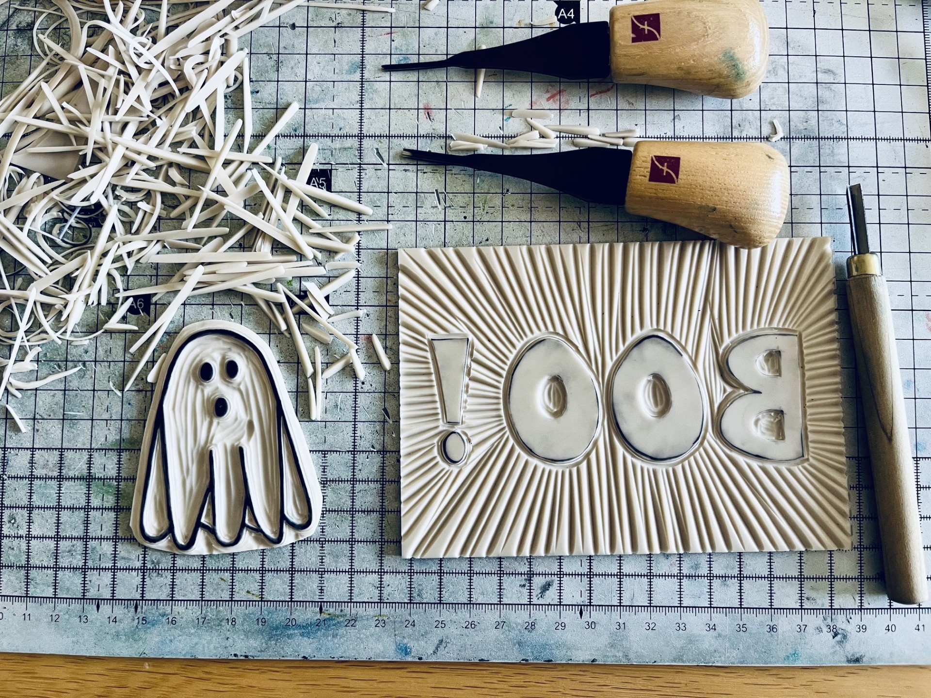 Ghost and boo carving Ghost and boo carving