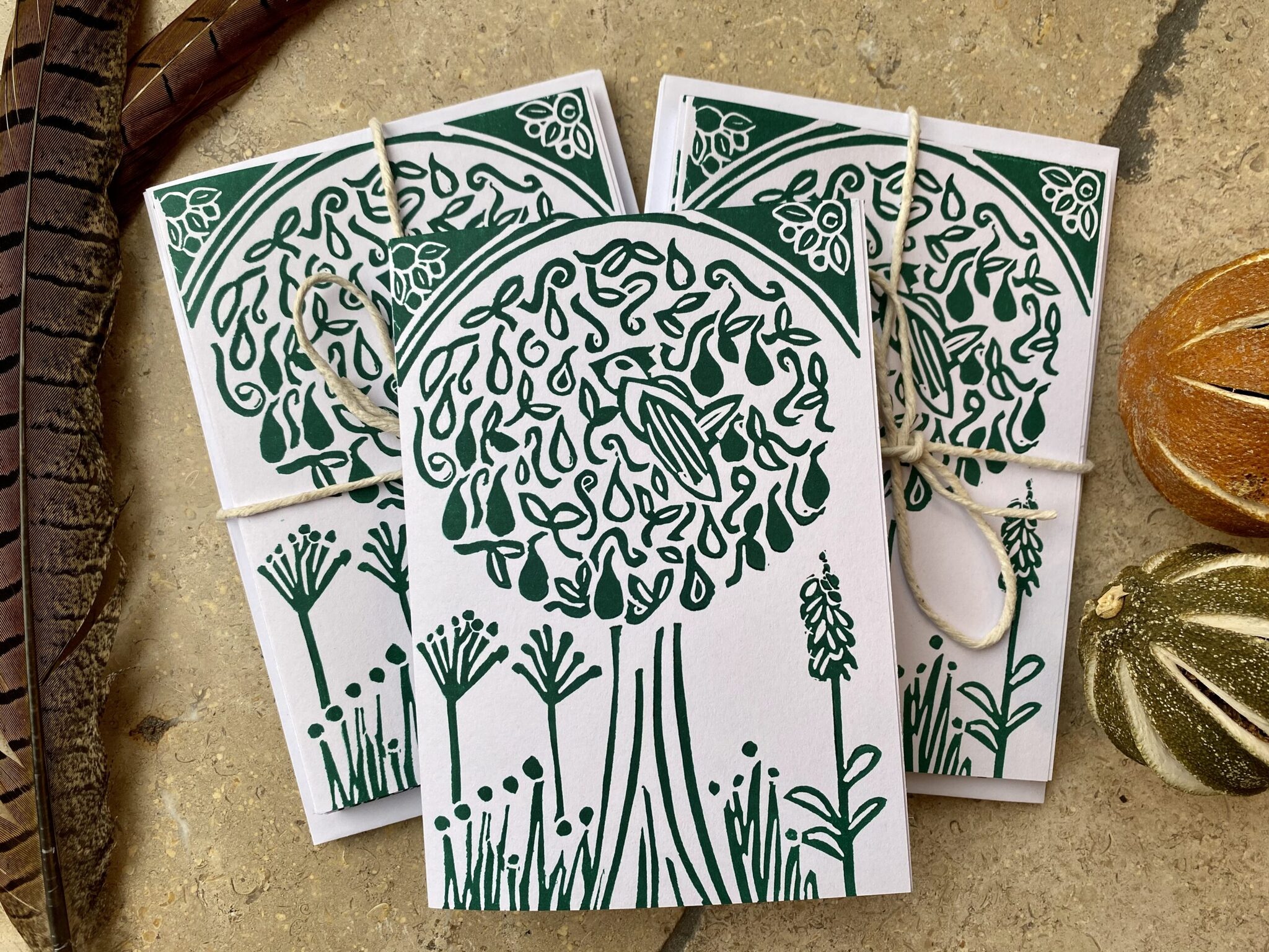 Green partridge in a pear tree christmas card Green partridge in a pear tree christmas card