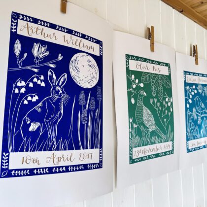 Handlettered calligraphy prints range