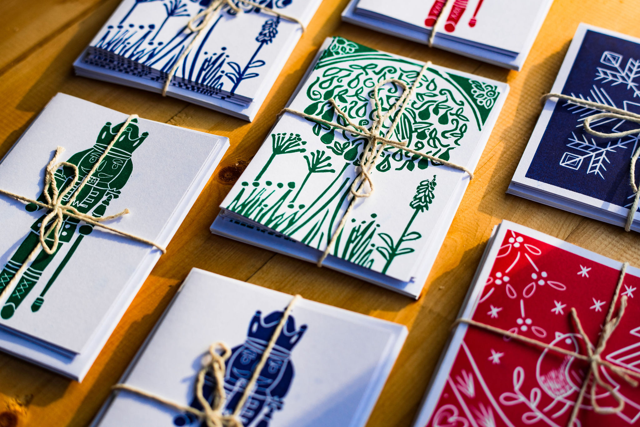 Handprinted linocut christmas cards Handprinted linocut christmas cards