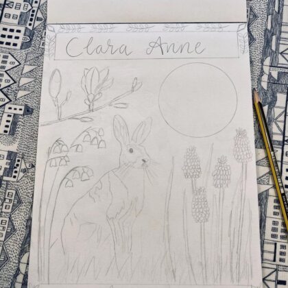 Hare in spring sketch