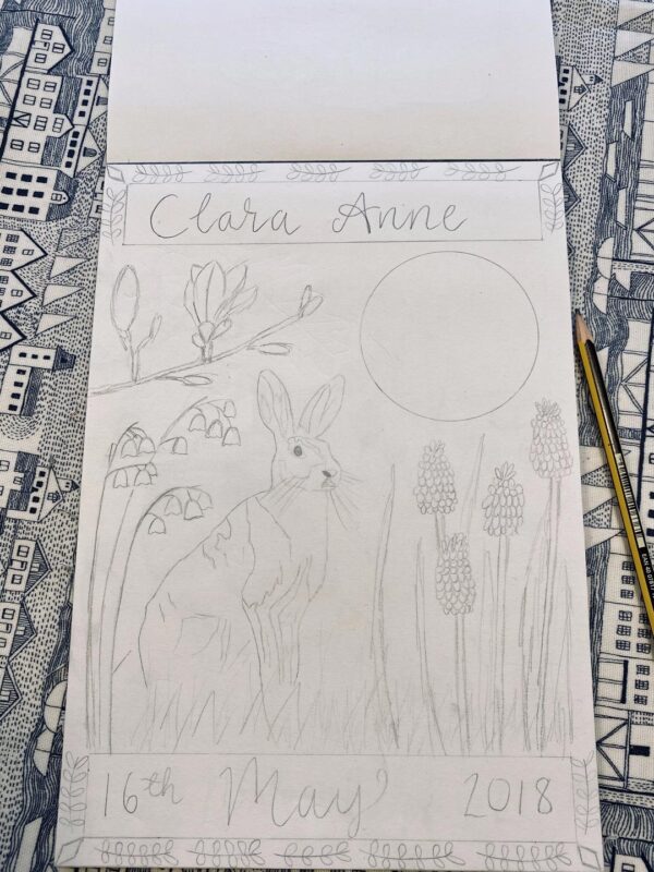 Hare in spring sketch