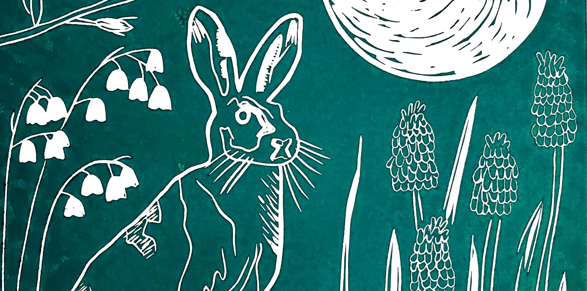 Hare lino print slide