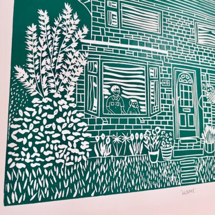 Louise house lino print 3