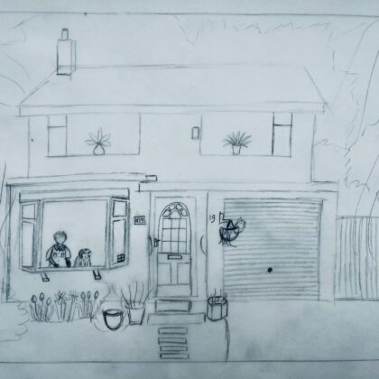 Louise house lino print 4
