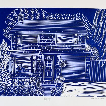Louise house lino print 7