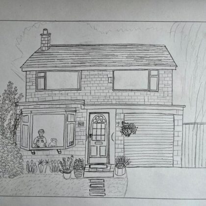 Louise house lino print 9