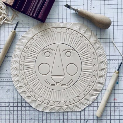 Mr lion lino block carving