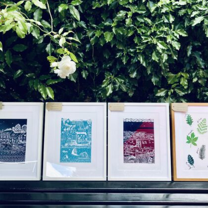 Padstow salcombe st ives framed linocut prints