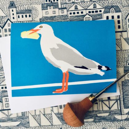 Seagull printed greetings card