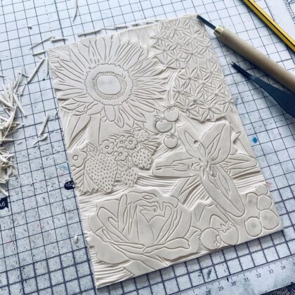 Summer lino block carving progress