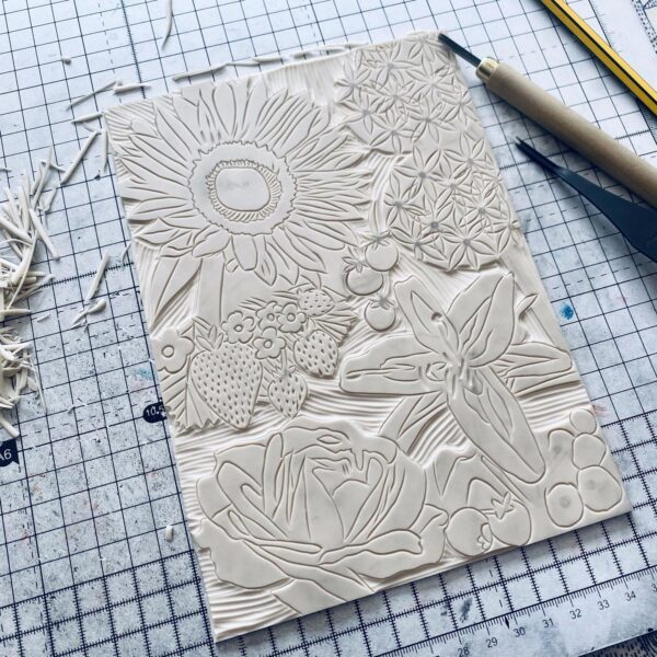 Summer lino block carving progress