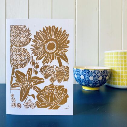 Summer printed greetings card on display