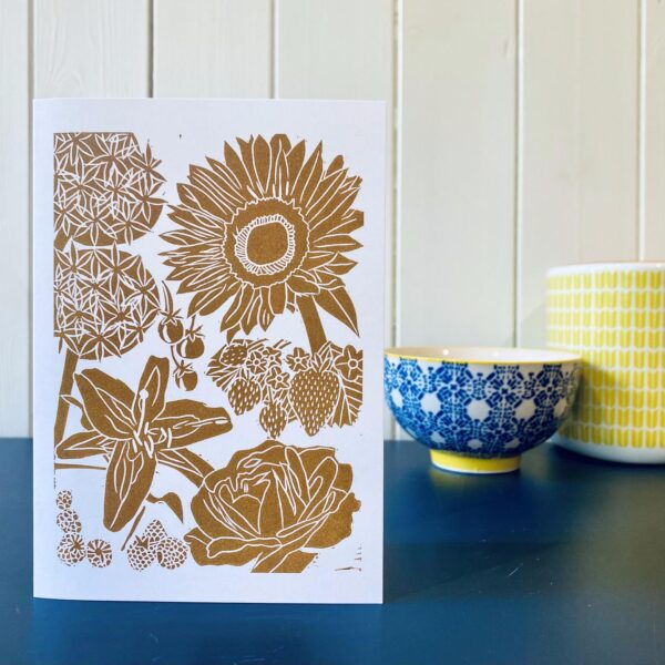 Summer printed greetings card on display
