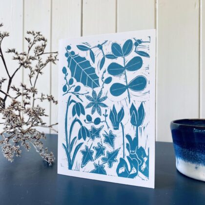 Winter printed greetings card seasons